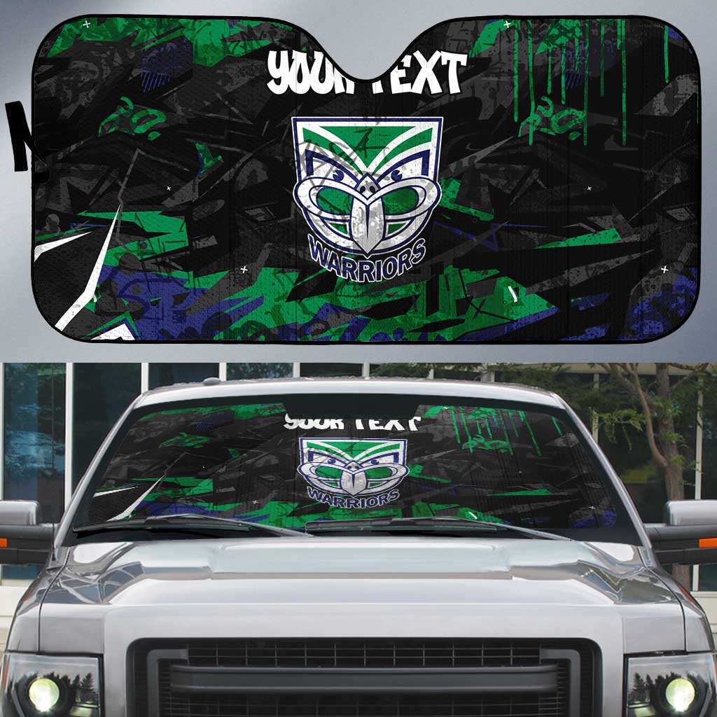 Personalized New Zealand Warriors Auto Sun Shade Graffiti Grunge Abstract Urban Street Style Design