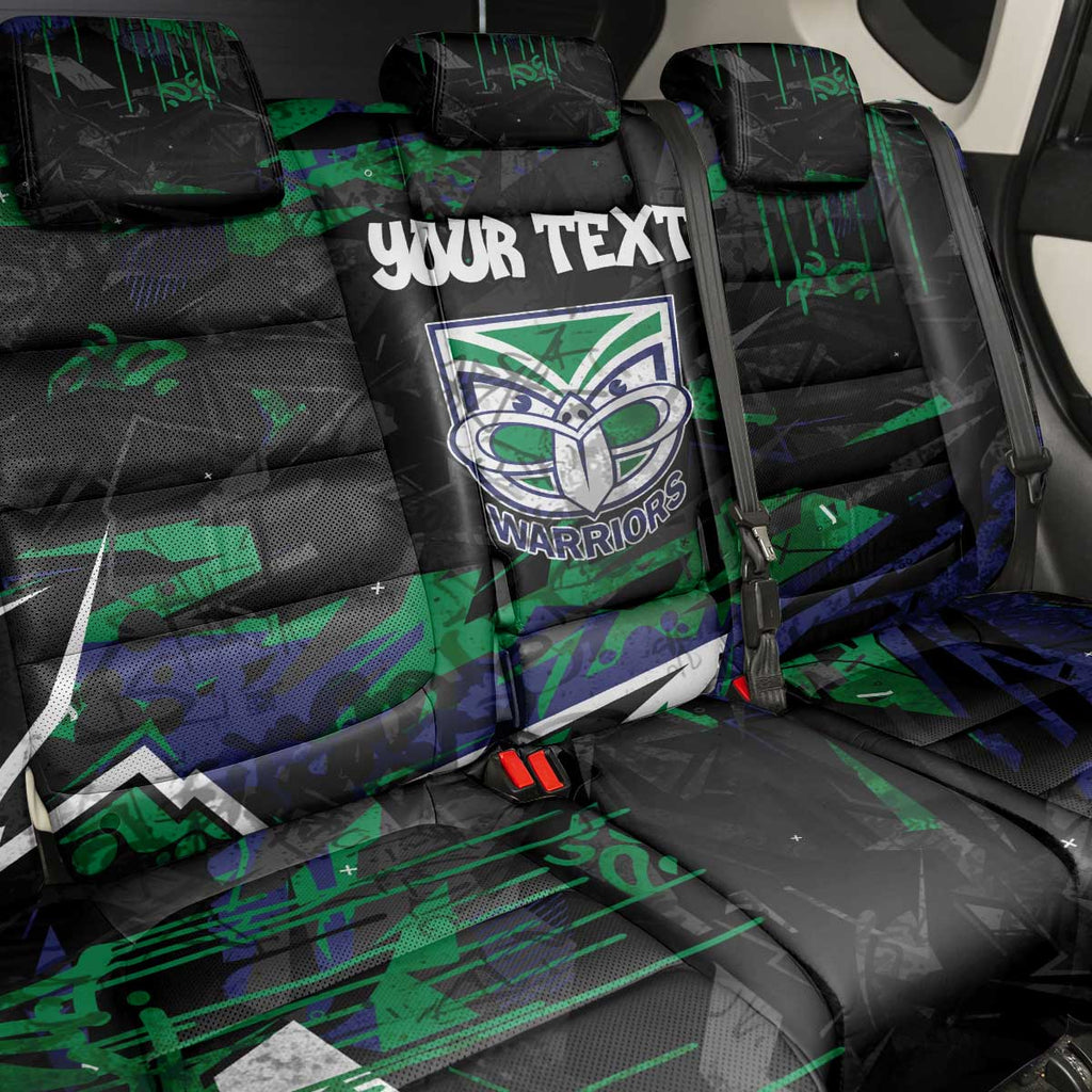 Personalized New Zealand Warriors Back Car Seat Cover Graffiti Grunge Abstract Urban Street Style Design