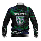 Personalized New Zealand Warriors Baseball Jacket Graffiti Grunge Abstract Urban Street Style Design