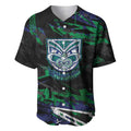 Personalized New Zealand Warriors Baseball Jersey Graffiti Grunge Abstract Urban Street Style Design