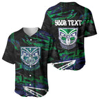 Personalized New Zealand Warriors Baseball Jersey Graffiti Grunge Abstract Urban Street Style Design