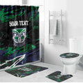 Personalized New Zealand Warriors Bathroom Set Graffiti Grunge Abstract Urban Street Style Design