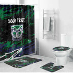 Personalized New Zealand Warriors Bathroom Set Graffiti Grunge Abstract Urban Street Style Design