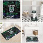 Personalized New Zealand Warriors Bathroom Set Graffiti Grunge Abstract Urban Street Style Design
