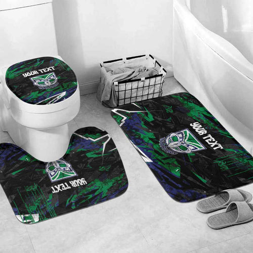 Personalized New Zealand Warriors Bathroom Set Graffiti Grunge Abstract Urban Street Style Design