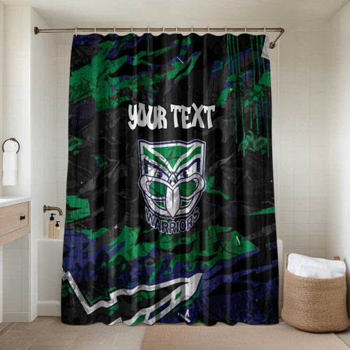 Personalized New Zealand Warriors Bathroom Set Graffiti Grunge Abstract Urban Street Style Design