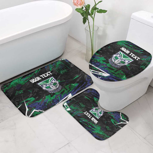 Personalized New Zealand Warriors Bathroom Set Graffiti Grunge Abstract Urban Street Style Design