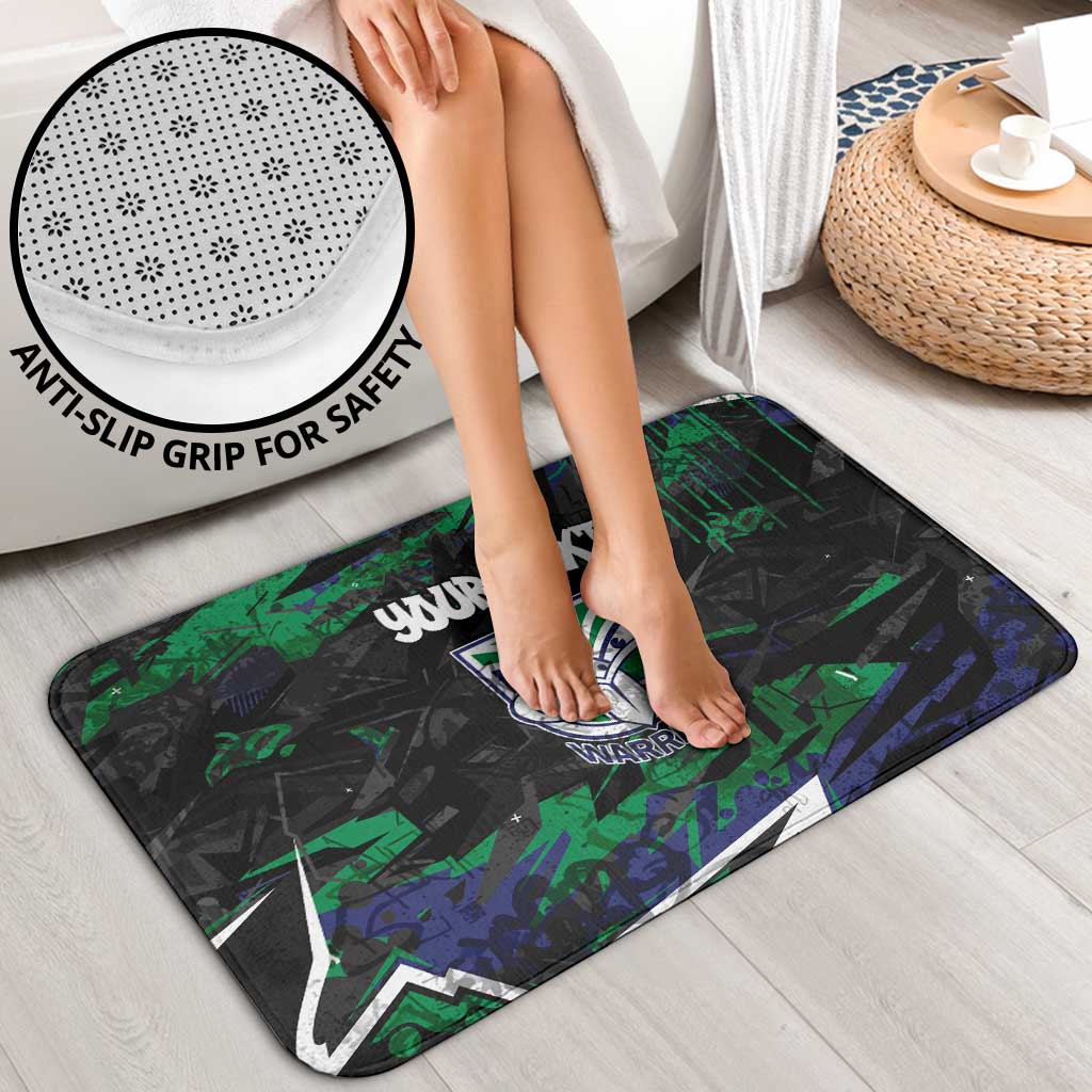 Personalized New Zealand Warriors Bathroom Set Graffiti Grunge Abstract Urban Street Style Design
