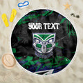 Personalized New Zealand Warriors Beach Blanket Graffiti Grunge Abstract Urban Street Style Design