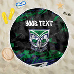 Personalized New Zealand Warriors Beach Blanket Graffiti Grunge Abstract Urban Street Style Design