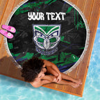 Personalized New Zealand Warriors Beach Blanket Graffiti Grunge Abstract Urban Street Style Design