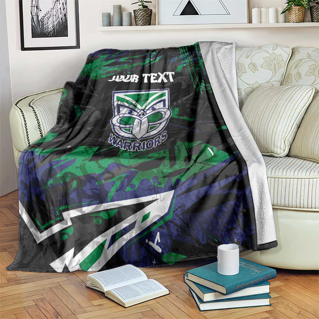 Personalized New Zealand Warriors Blanket Graffiti Grunge Abstract Urban Street Style Design