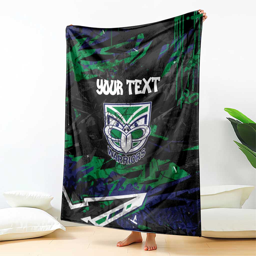 Personalized New Zealand Warriors Blanket Graffiti Grunge Abstract Urban Street Style Design