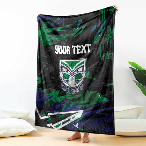 Personalized New Zealand Warriors Blanket Graffiti Grunge Abstract Urban Street Style Design