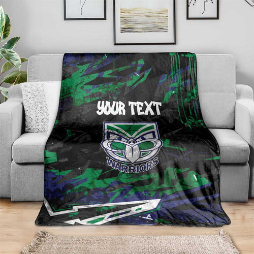 Personalized New Zealand Warriors Blanket Graffiti Grunge Abstract Urban Street Style Design