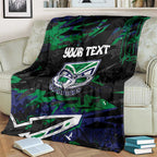 Personalized New Zealand Warriors Blanket Graffiti Grunge Abstract Urban Street Style Design