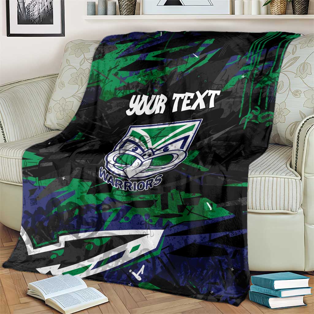 Personalized New Zealand Warriors Blanket Graffiti Grunge Abstract Urban Street Style Design