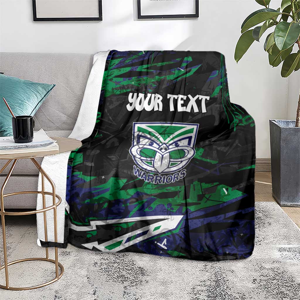 Personalized New Zealand Warriors Blanket Graffiti Grunge Abstract Urban Street Style Design