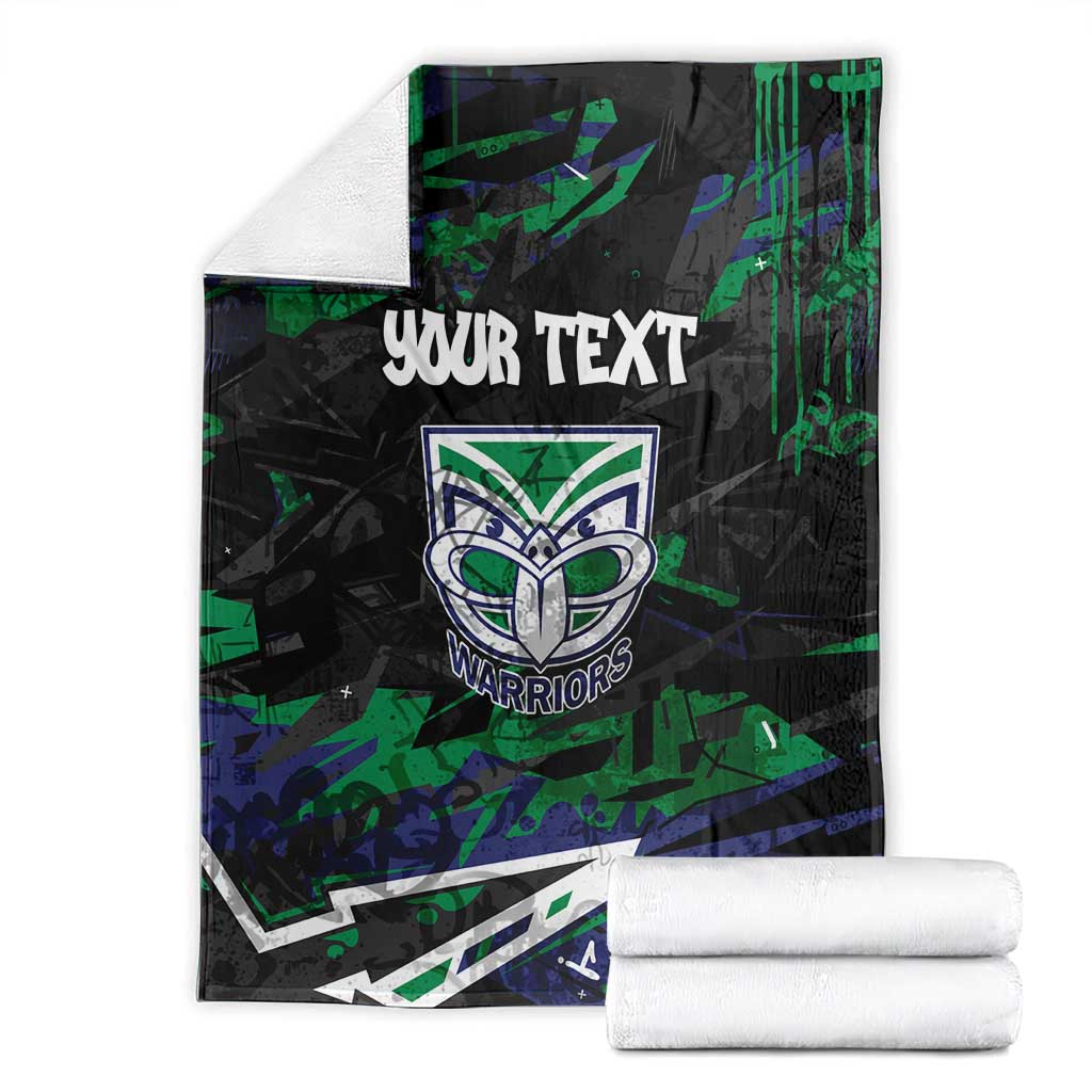 Personalized New Zealand Warriors Blanket Graffiti Grunge Abstract Urban Street Style Design