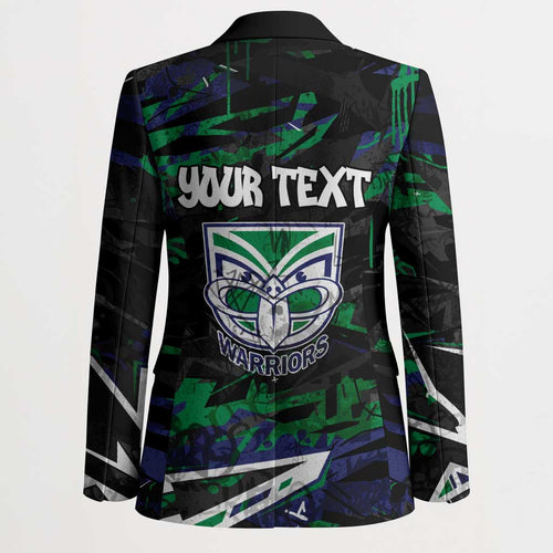 Personalized New Zealand Warriors Blazer Graffiti Grunge Abstract Urban Street Style Design