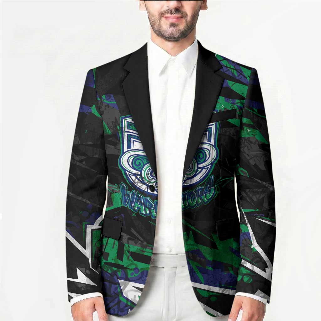 Personalized New Zealand Warriors Blazer Graffiti Grunge Abstract Urban Street Style Design