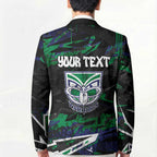 Personalized New Zealand Warriors Blazer Graffiti Grunge Abstract Urban Street Style Design