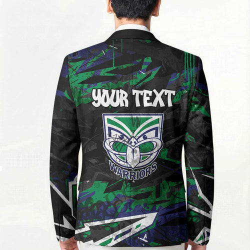 Personalized New Zealand Warriors Blazer Graffiti Grunge Abstract Urban Street Style Design
