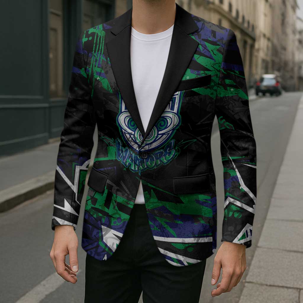 Personalized New Zealand Warriors Blazer Graffiti Grunge Abstract Urban Street Style Design
