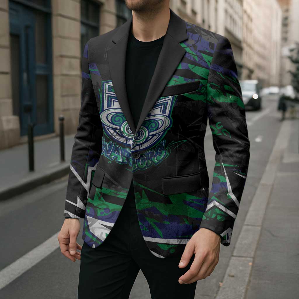 Personalized New Zealand Warriors Blazer Graffiti Grunge Abstract Urban Street Style Design