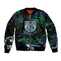 Personalized New Zealand Warriors Bomber Jacket Graffiti Grunge Abstract Urban Street Style Design