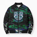 Personalized New Zealand Warriors Bomber Puffer Jacket Graffiti Grunge Abstract Urban Street Style Design