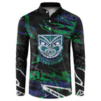 Personalized New Zealand Warriors Button Sweatshirt Graffiti Grunge Abstract Urban Street Style Design