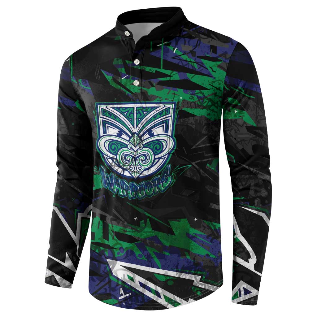 Personalized New Zealand Warriors Button Sweatshirt Graffiti Grunge Abstract Urban Street Style Design