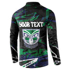 Personalized New Zealand Warriors Button Sweatshirt Graffiti Grunge Abstract Urban Street Style Design