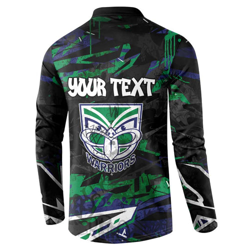 Personalized New Zealand Warriors Button Sweatshirt Graffiti Grunge Abstract Urban Street Style Design