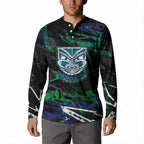 Personalized New Zealand Warriors Button Sweatshirt Graffiti Grunge Abstract Urban Street Style Design