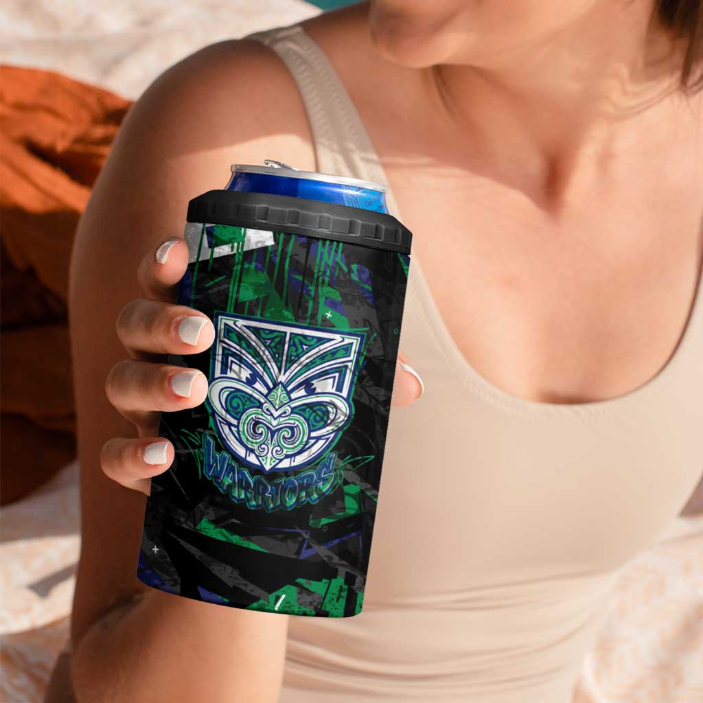 Personalized New Zealand Warriors 4 in 1 Can Cooler Tumbler Graffiti Grunge Abstract Urban Street Style Design