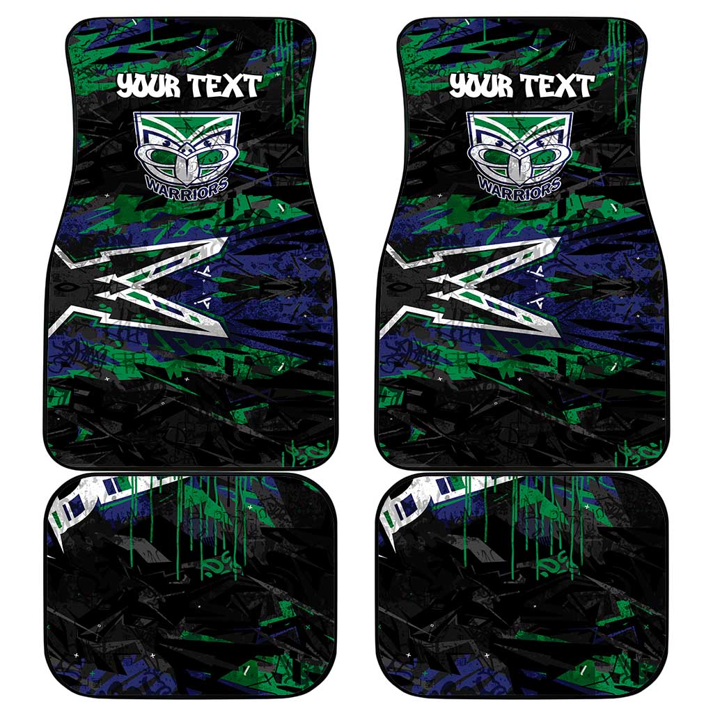 Personalized New Zealand Warriors Car Mats Graffiti Grunge Abstract Urban Street Style Design