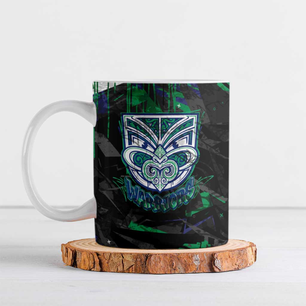Personalized New Zealand Warriors Ceramic Mug Graffiti Grunge Abstract Urban Street Style Design