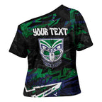 Personalized New Zealand Warriors Cross Shoulder Shirt Graffiti Grunge Abstract Urban Street Style Design
