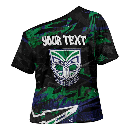 Personalized New Zealand Warriors Cross Shoulder Shirt Graffiti Grunge Abstract Urban Street Style Design