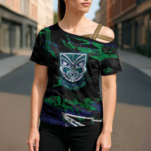 Personalized New Zealand Warriors Cross Shoulder Shirt Graffiti Grunge Abstract Urban Street Style Design