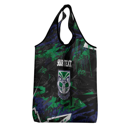 Personalized New Zealand Warriors Grocery Bag Graffiti Grunge Abstract Urban Street Style Design