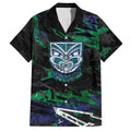 Personalized New Zealand Warriors Hawaiian Shirt Graffiti Grunge Abstract Urban Street Style Design