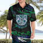 Personalized New Zealand Warriors Hawaiian Shirt Graffiti Grunge Abstract Urban Street Style Design