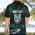 Personalized New Zealand Warriors Hawaiian Shirt Graffiti Grunge Abstract Urban Street Style Design