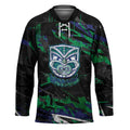 Personalized New Zealand Warriors Hockey Jersey Graffiti Grunge Abstract Urban Street Style Design