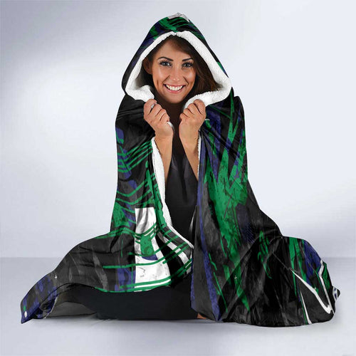 Personalized New Zealand Warriors Hooded Blanket Graffiti Grunge Abstract Urban Street Style Design