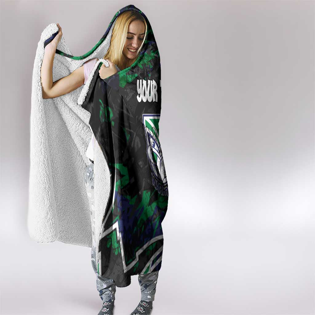 Personalized New Zealand Warriors Hooded Blanket Graffiti Grunge Abstract Urban Street Style Design