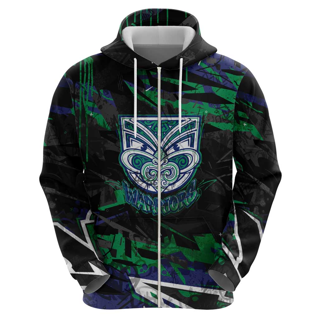Personalized New Zealand Warriors Hoodie Graffiti Grunge Abstract Urban Street Style Design